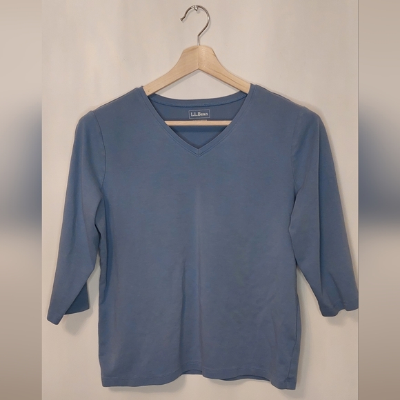 L.L. Bean Tops - L.L.Bean Light Blue Half Sleeve Shirt